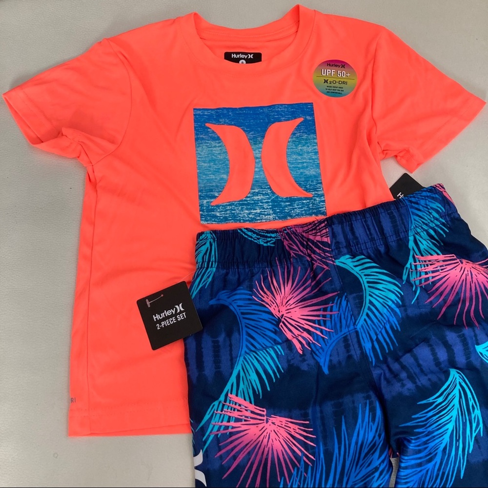 Hurley cute neon palm beach UPF50+ active shorts set 4060 - Picture 3 of 9